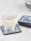 White and blue Italian collection coasters . Set of 4