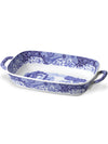 White and blue royal floral pattern baking dish