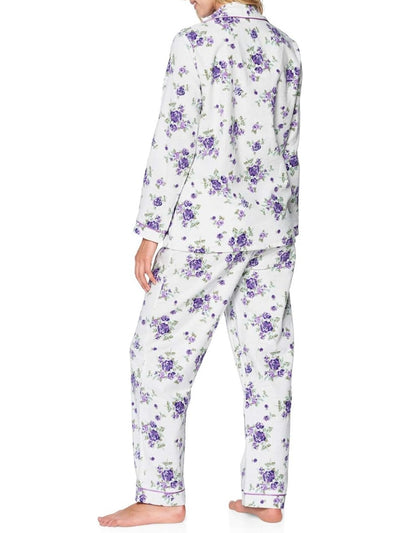 White and purple floral pijama set