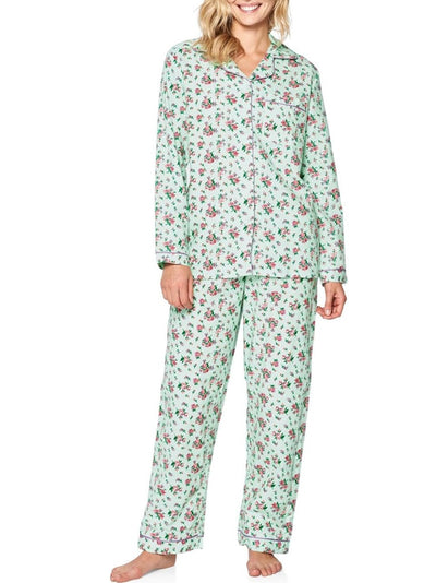 Light green and pink floral pijama set