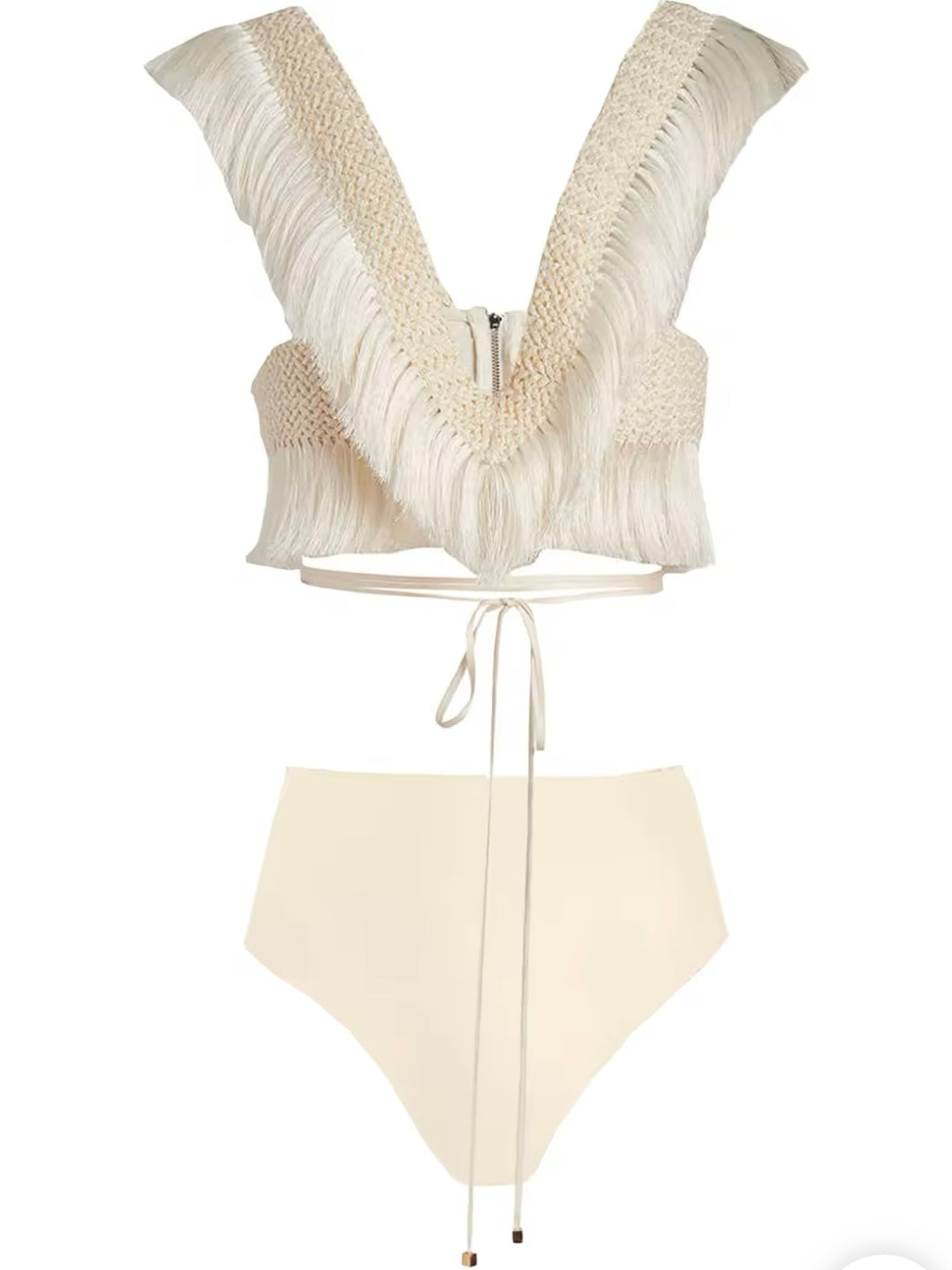 Beige and black set of 2 swimsuit and maxi skirt