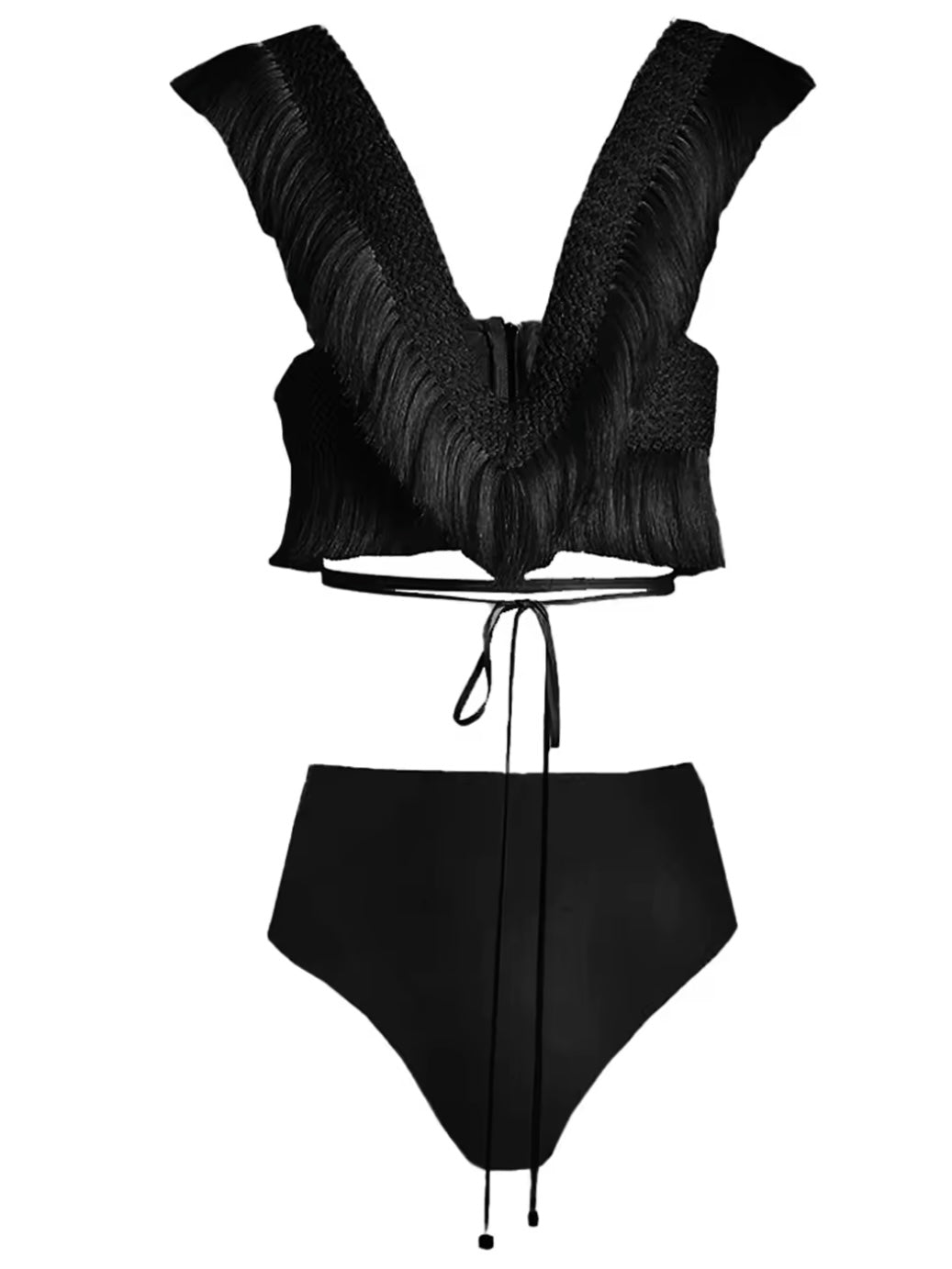 Beige and black set of 2 swimsuit and maxi skirt