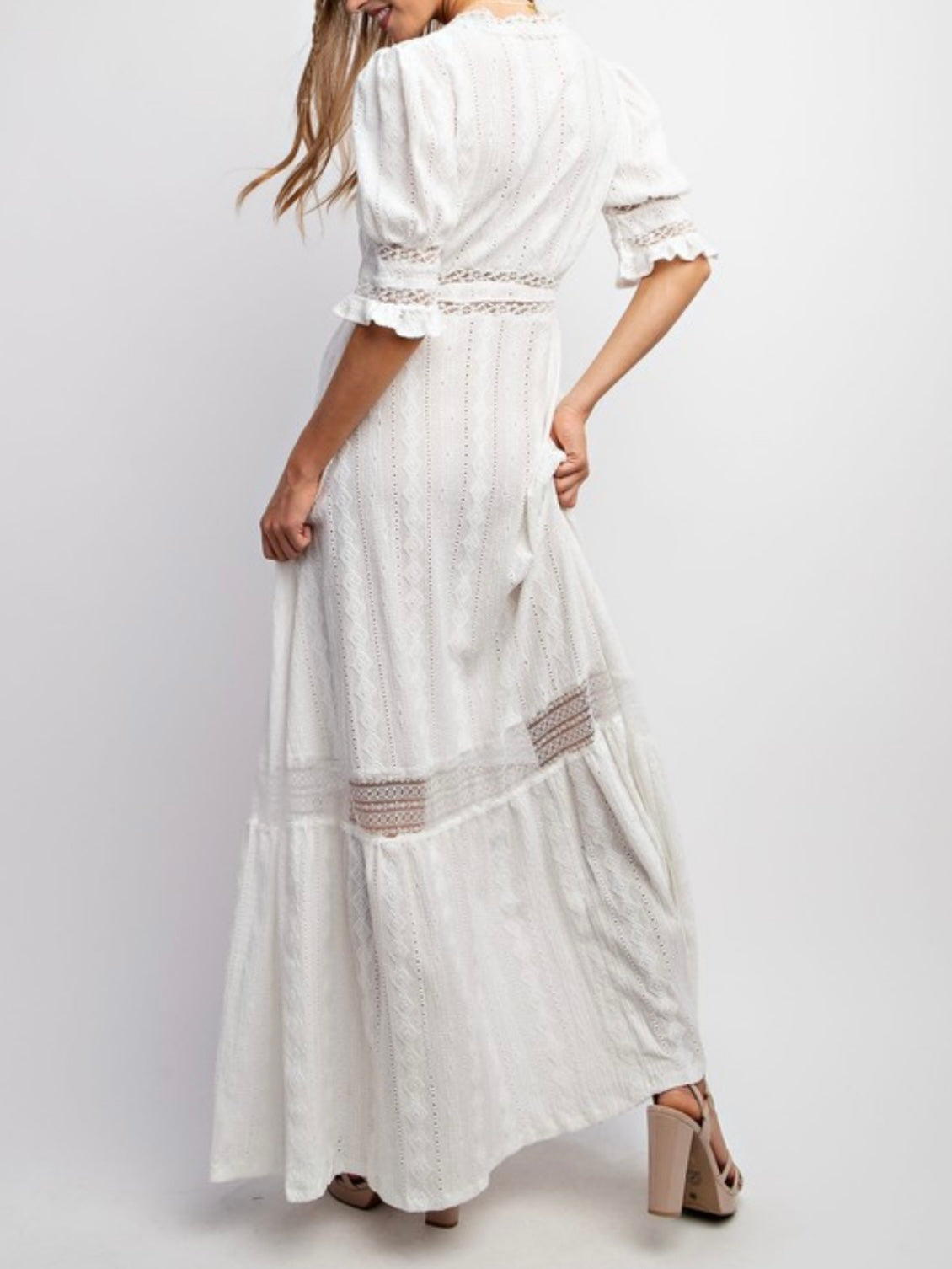 White lace maxi dress
