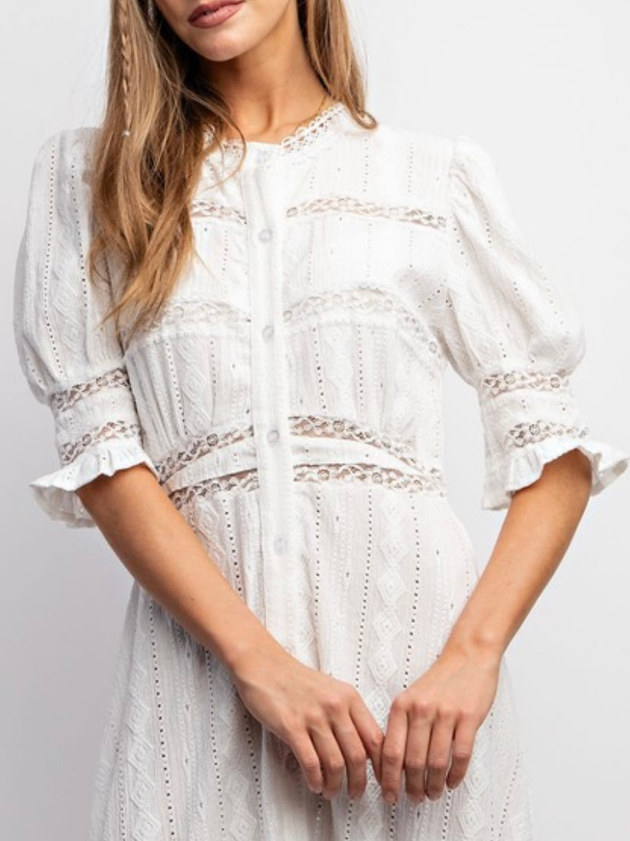 White lace maxi dress