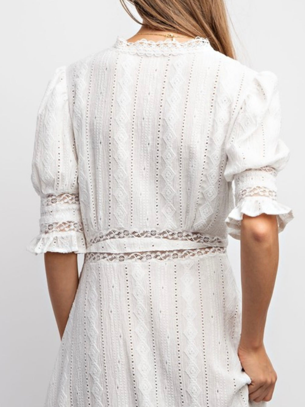 White lace maxi dress