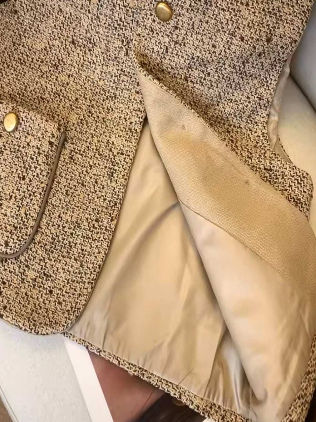 Beige tweed vest