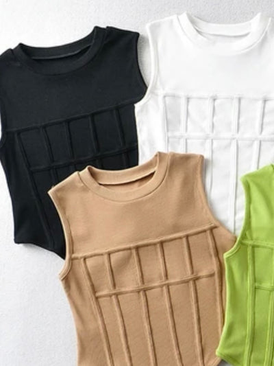 White, beige or black solid tank top