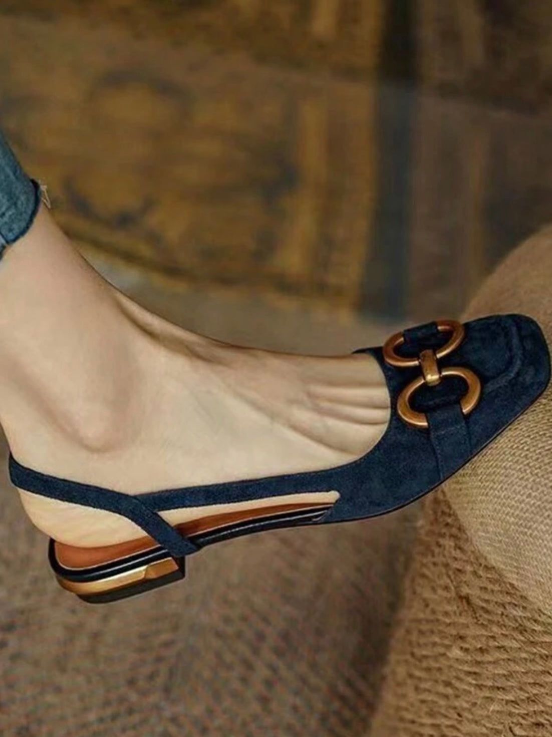 Blue flats shoes