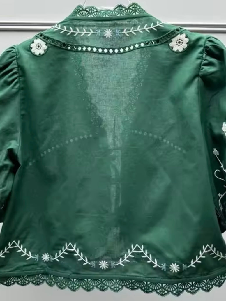 Green crop top