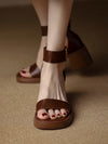 Brown platform sandals