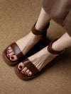 Brown platform sandals