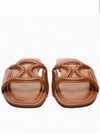 Brown flat slides sandals