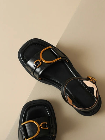 Black flats sandals