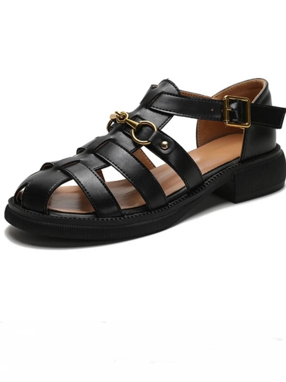 Black Roman sandals