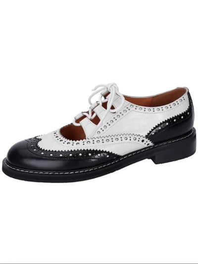 Black and white lace up oxfords