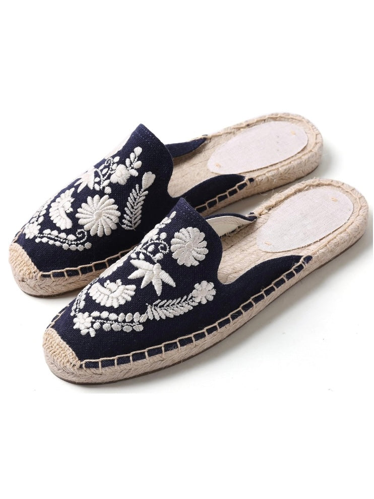 Navy blue espadrilles flats shoes
