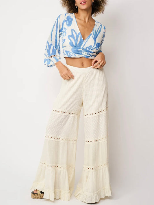 Beige wide pants