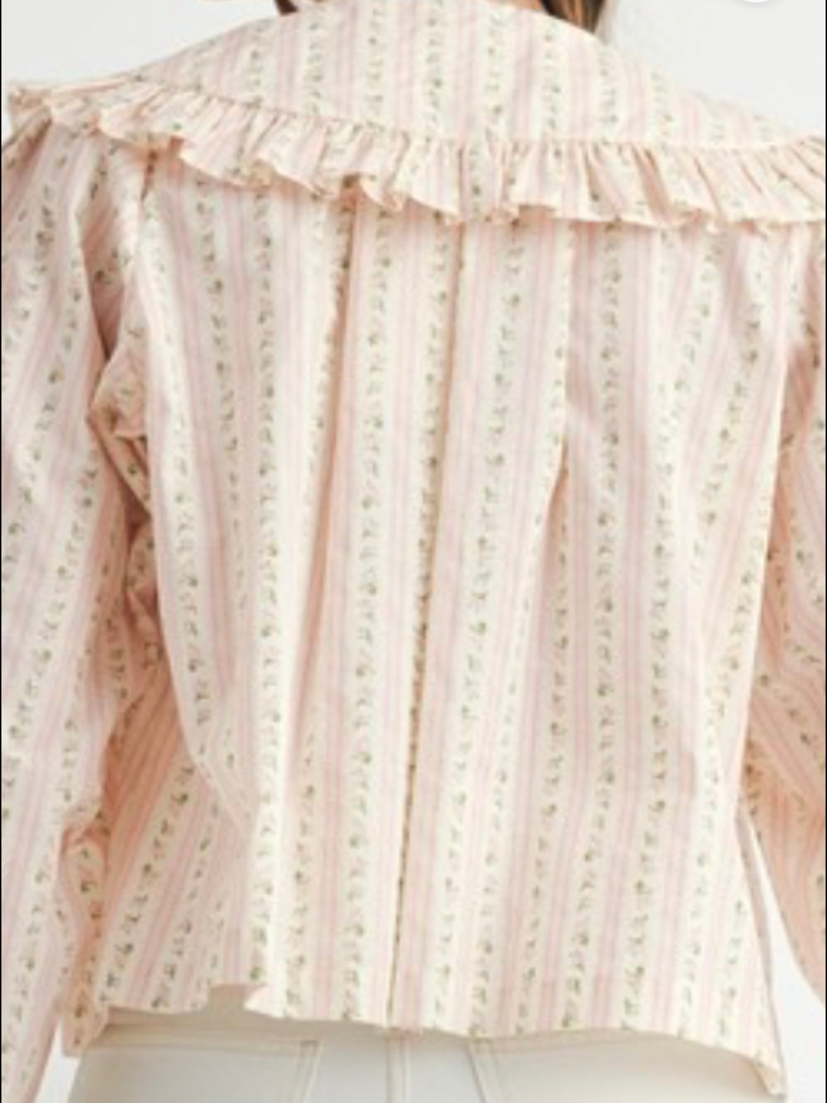 Beige ruffled details shirt