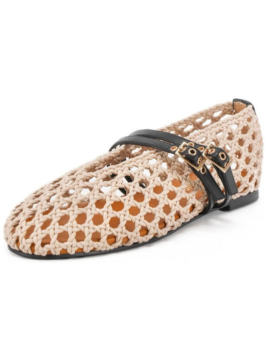 Ballet net straps flats shoes