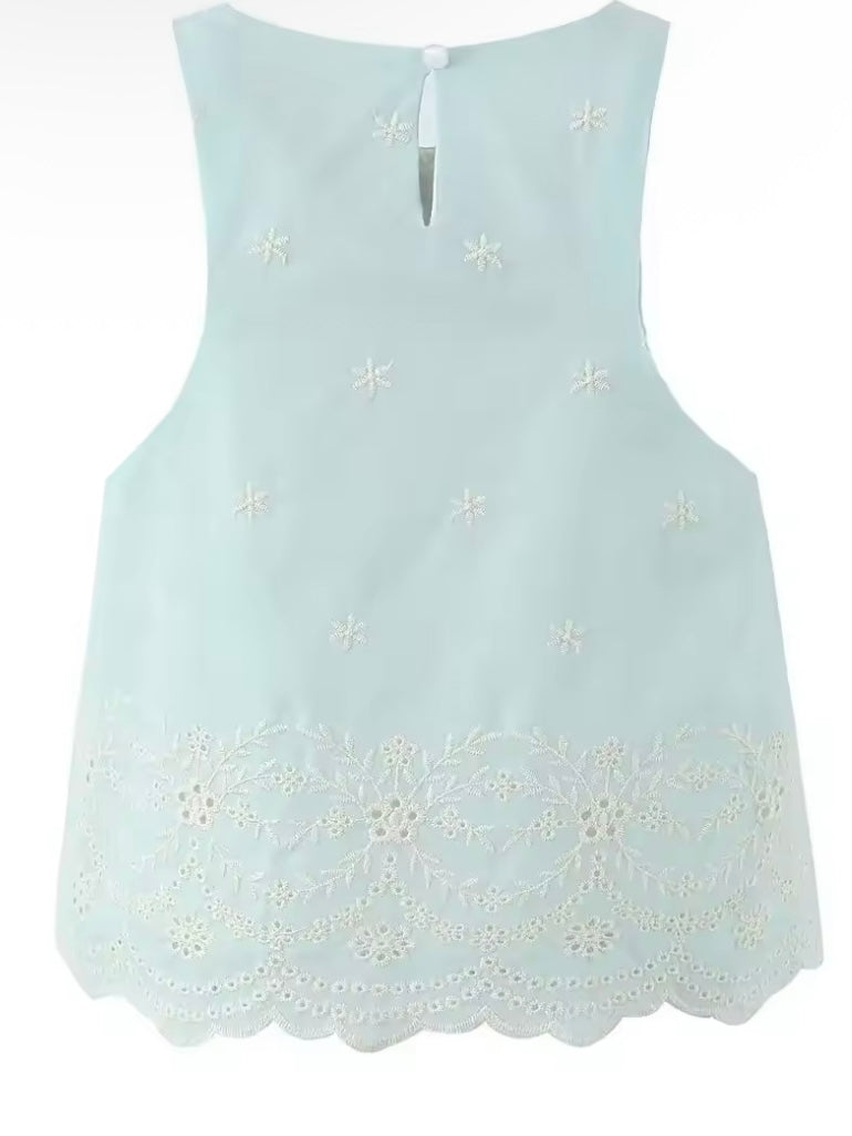 Light blue lace Set of 2 top and skirt