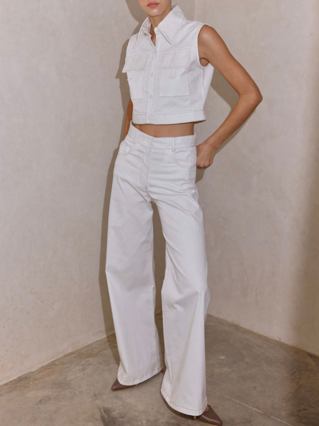 Solid colors Felicia straight pants wide legs