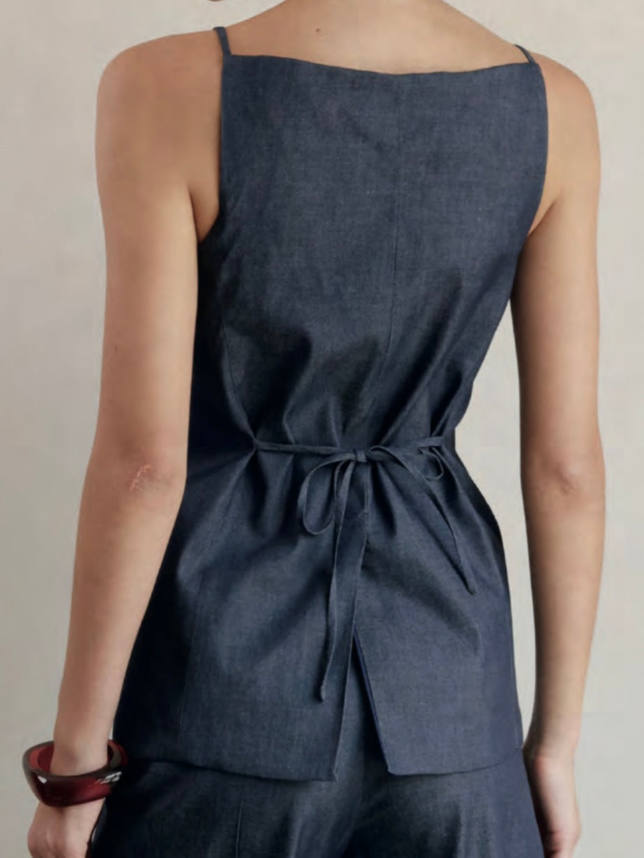 Malva blue denim top
