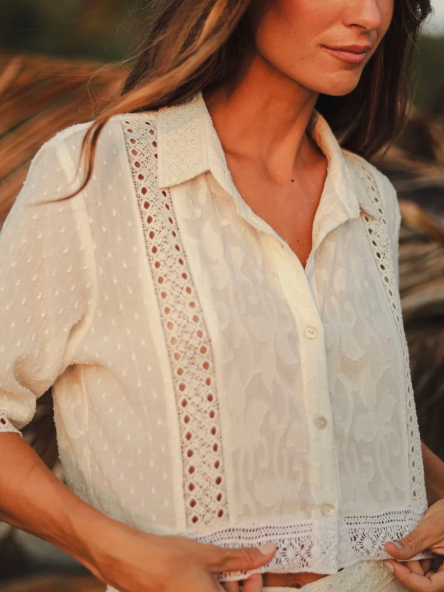 Off white lace shirt