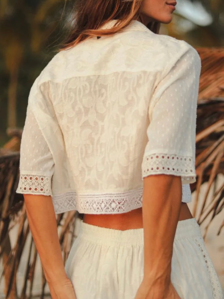 Off white lace shirt