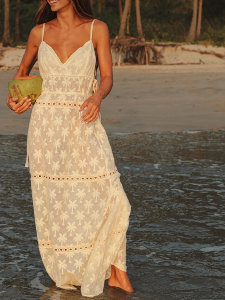 Off White crochet maxi dress