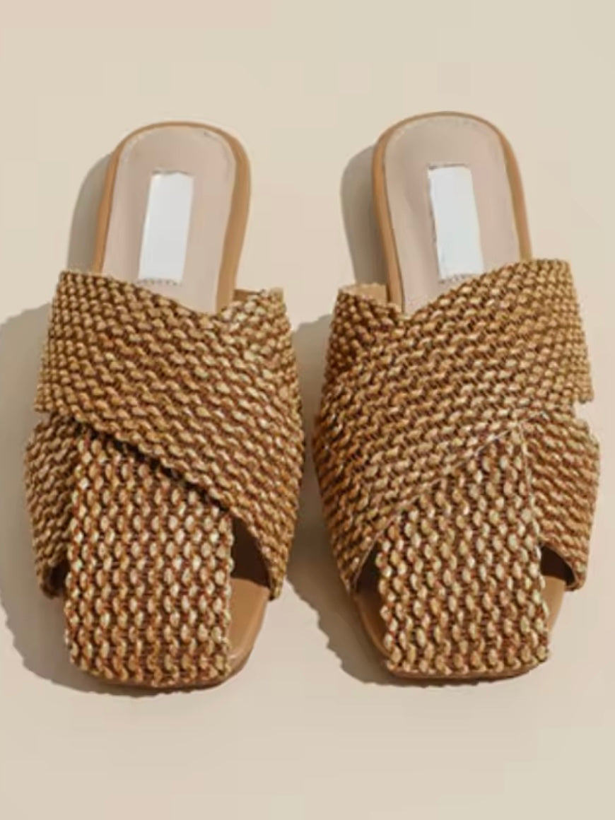 Terra solid colors rounded slippers flats shoes