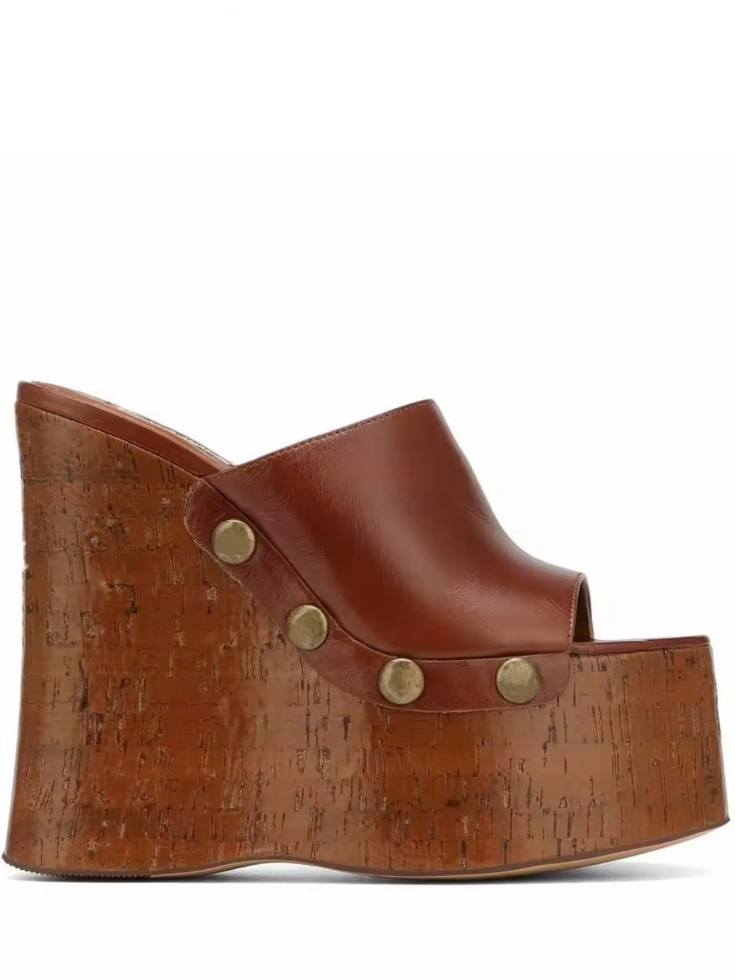 Brown high heels platform