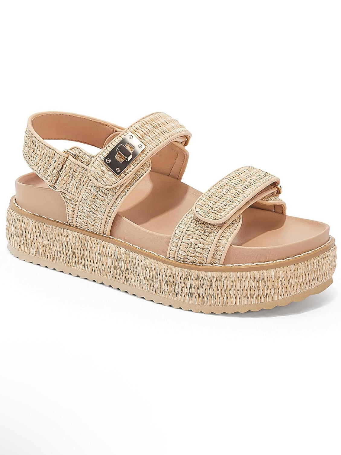 Natural platform espadrille sandals