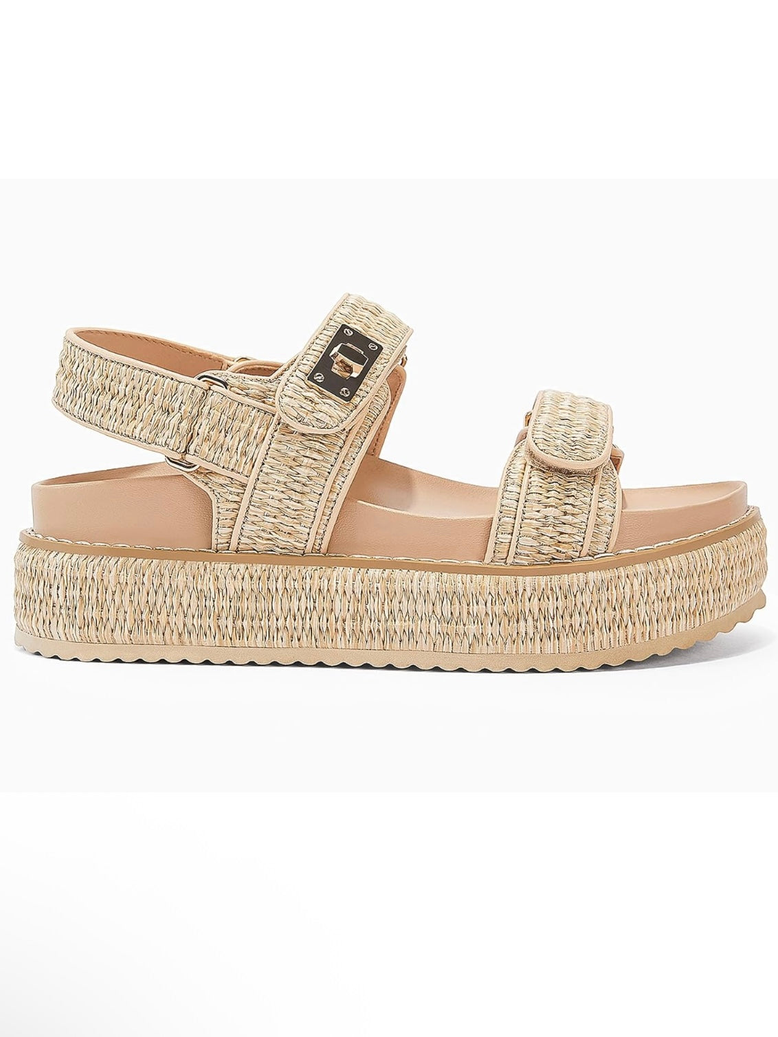 Natural platform espadrille sandals