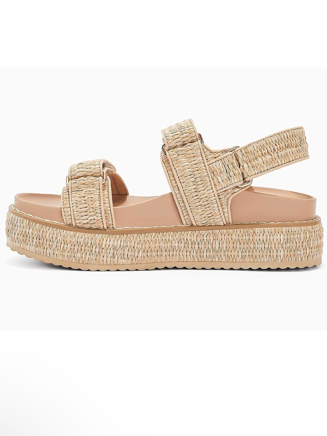 Natural platform espadrille sandals