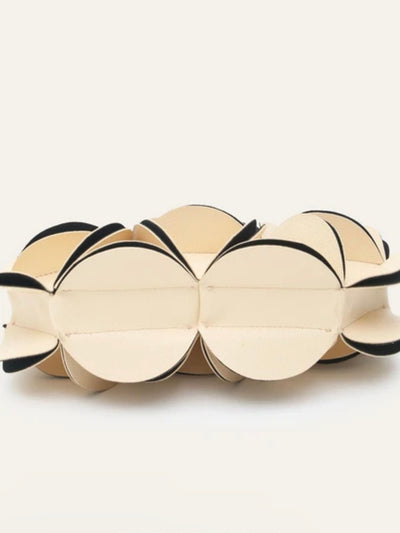 Beige and black petals small bag - Wapas