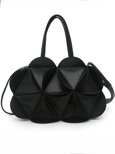 Beige and black petals small bag - Wapas