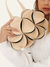 Beige and black petals small bag - Wapas