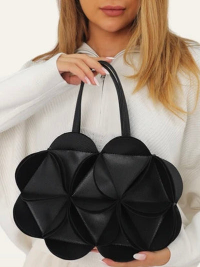 Beige and black petals small bag - Wapas