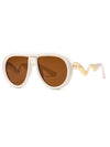 Beige and brown zigzag leg sunglasses - Wapas