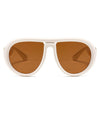 Beige and brown zigzag leg sunglasses - Wapas