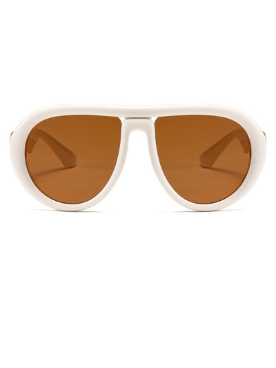 Beige and brown zigzag leg sunglasses - Wapas