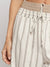 Beige and coffee striped double layer straight leg pants - Wapas