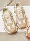 Beige and off white sneakers shoes - Wapas