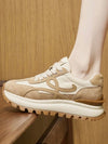 Beige and off white sneakers shoes - Wapas