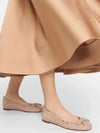 Beige ballet slip on flats loafers shoes - Wapas