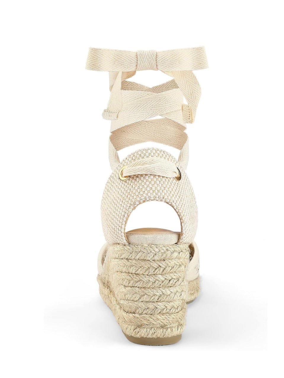 Beige canvas espadrilles high heels platform - Wapas