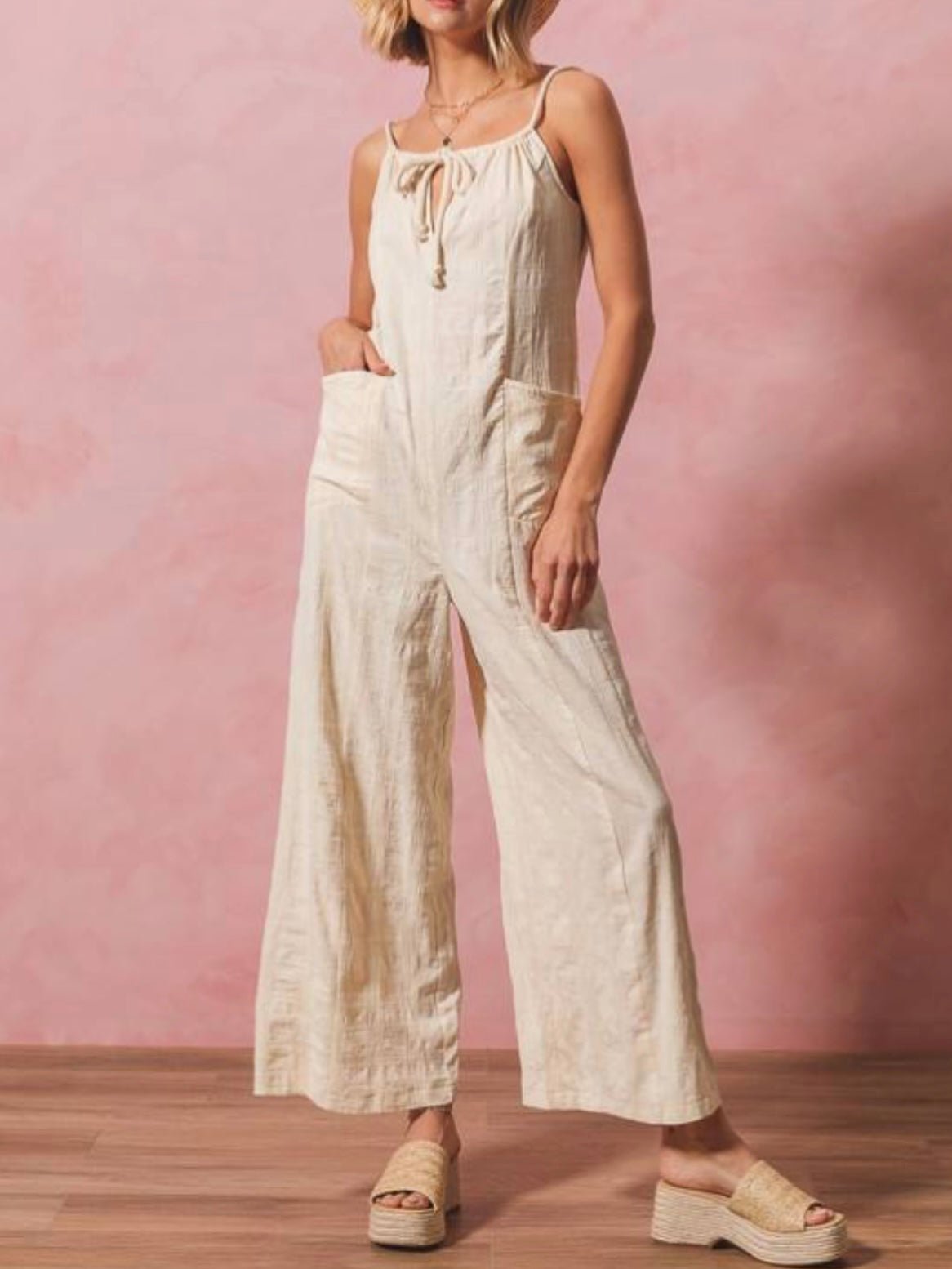 Beige casual jumper overall - Wapas