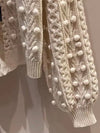 Beige knitted tiny balls texture sweater - Wapas