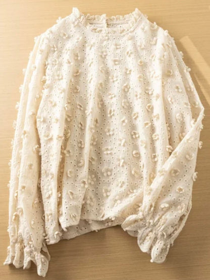 Beige lace blouse top - Wapas