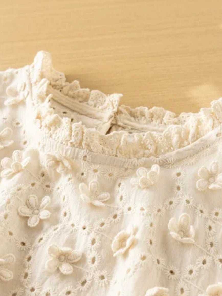 Beige lace blouse top - Wapas